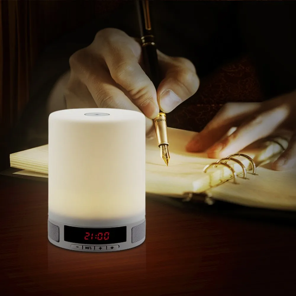 Hot selling 2017 amazon bluetooth speaker touch sensor led table lamp with mini speaker
