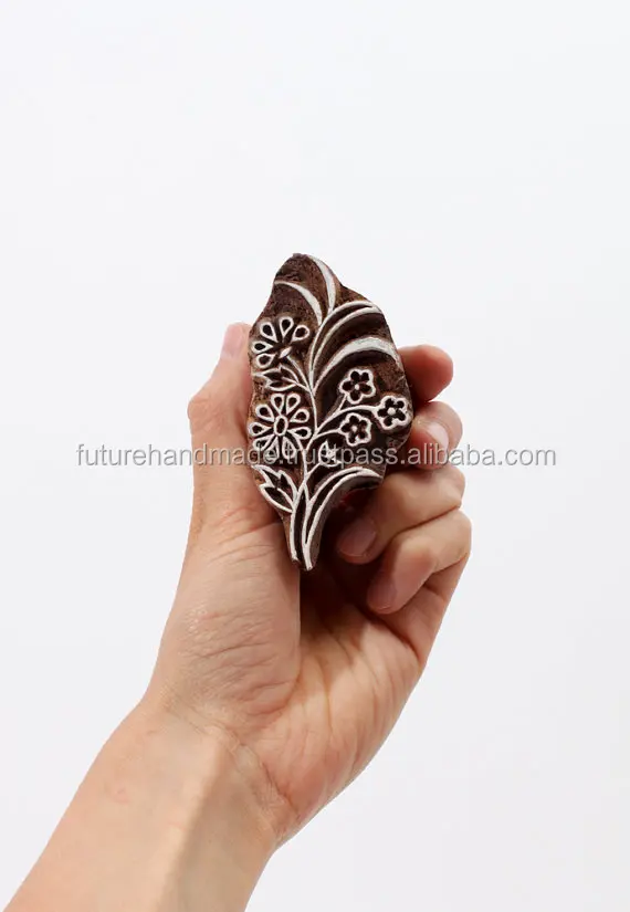 indian wooden printing block hand carved stamp decorative blocks