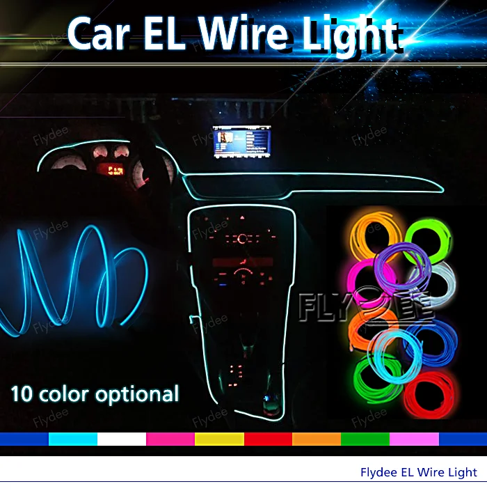 Hotsale white EL Product Flexible EL Backlight glasses High Hightness EL wire with controller