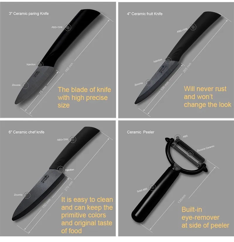 Sharpest Kitchen Chef Knives Ceramic Black Blade Knife Set Buy