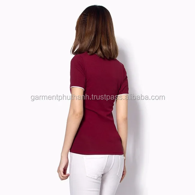 New fashion of blank t shirt for ladies, v-neck t shirt