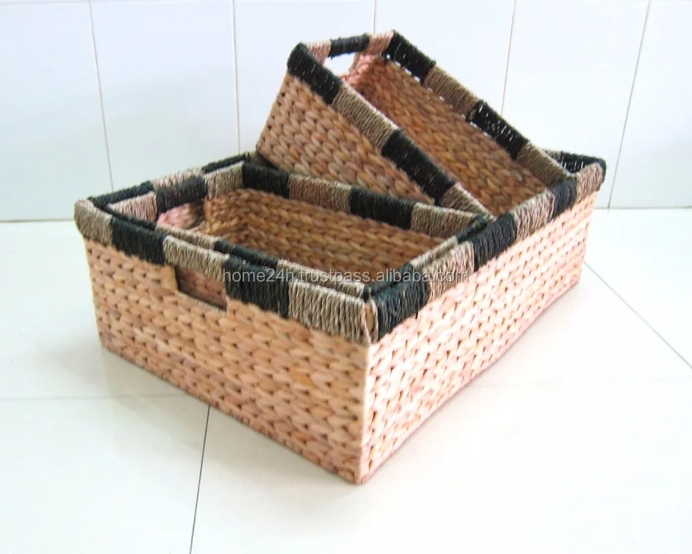 new design for home basket, vietnam crafts water hyacinth basket