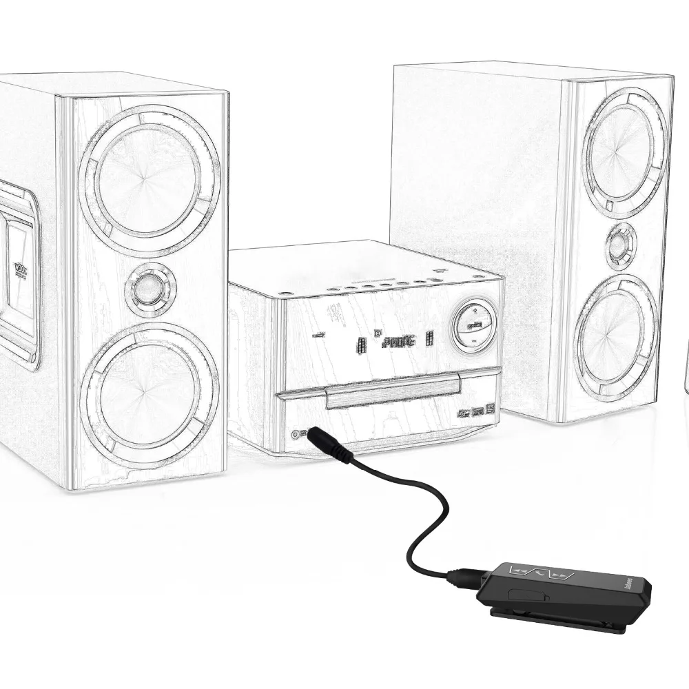Mini bluetooth stereo headphone music receiver with 3.5mm audio jack