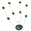 925 sterling silver dyed emerald oval gold plated gemstone necklace