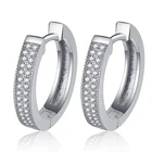 Hypoallergenic Luxury Circle Chunky Cubic Zirconia Self Piercing Chain Mini Hoop Spring Earrings