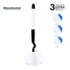 Masthome Easy Storage Plastic Toilet Cleaning Brush Set with Holder and 3 Brush Heads for Bathroom WC Deep Cleaning