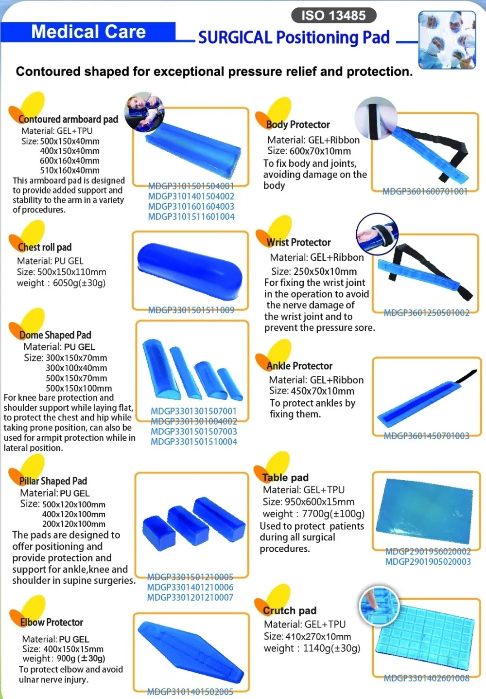 Comfort Professional Surgery Operation Protective Gel Positioner Table