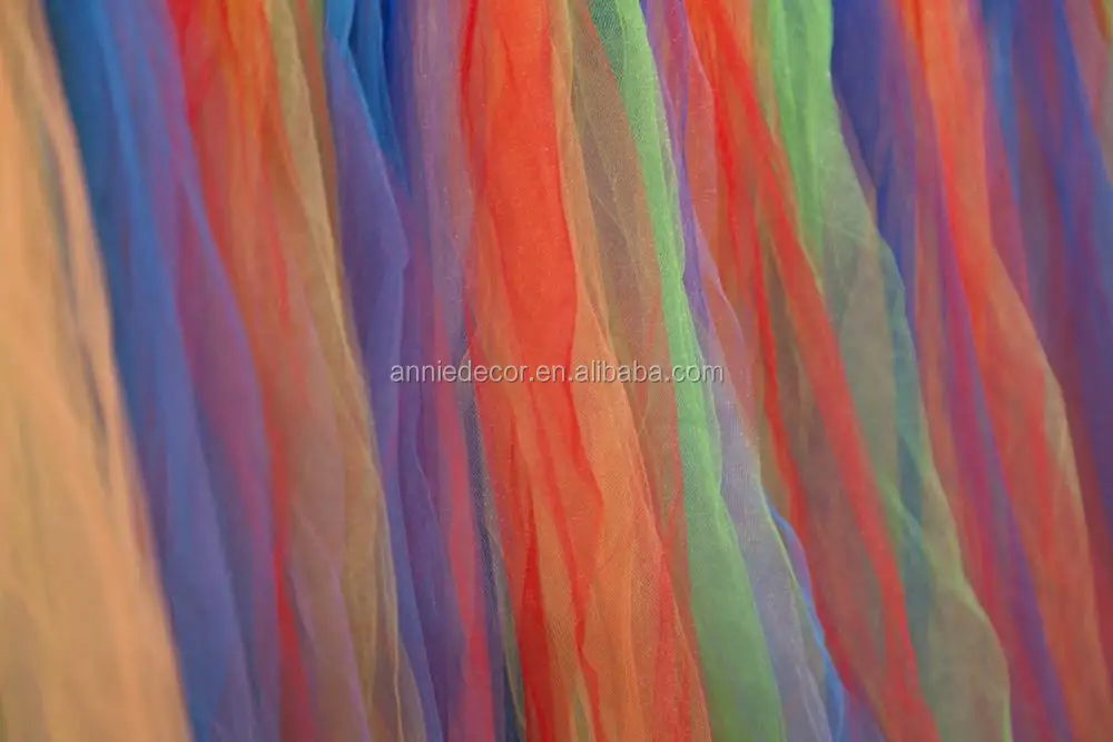 Handmade rainbow tutu tulle wedding table skirt