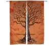 Orange Tree Of Life Cotton Printed Mandala Tapestry Curtain Door Window Room Decor Divider Curtain