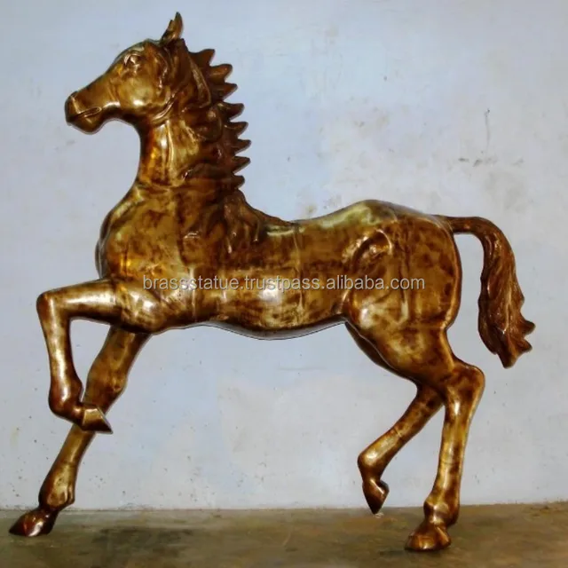 brass animal statue big horse with antique finish unique for out