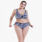 Brand Summer Plus Size Sexy Bikini Swimwear Big Breast Underwire Print Lady Swimsuit Big Mom Beach Wear Bathing Suit