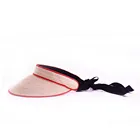 Summer 100% Paper straw hat cap sun visor hat with decorative hat band