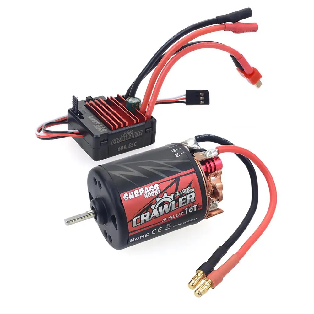 Surpass Hobby 540 5 Slot Brushed Motor With 60a Esc Combo Set For 1