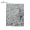 Hand Knotted Wool & Silk Grey & Silver Color Modern Center Area Rugs Q-141