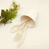 biodegradable cornstarch utensils sets knives spoons forks