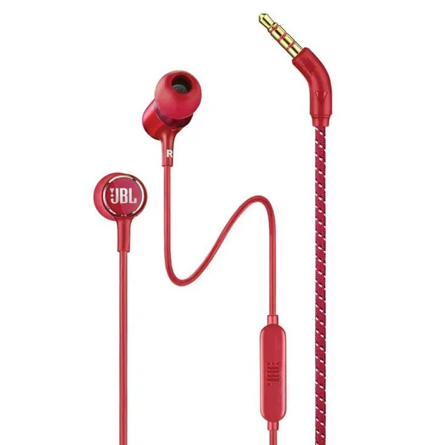 JBL Live 100 in-Ear Headphones with in-Line Microphone and Remote (Red) - ANKUX.COM