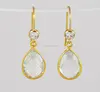 silver Crystal And CZ Earring Vermeil Gold 925 Sterling Silver Gemstone Earring Handmade Silver Jewelry
