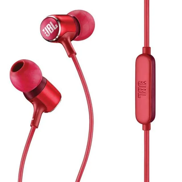 JBL Live 100 in-Ear Headphones with in-Line Microphone and Remote (Red) - ANKUX.COM