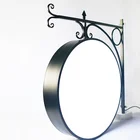 Iron Ornamental 60cm Round Outdoor Logo Light Box Projecting Sign LED Restaurant PVC Open Led Sign