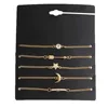 2018 cheap fashion lady rhinestone moon star arrow bracelet sets charm bracelet