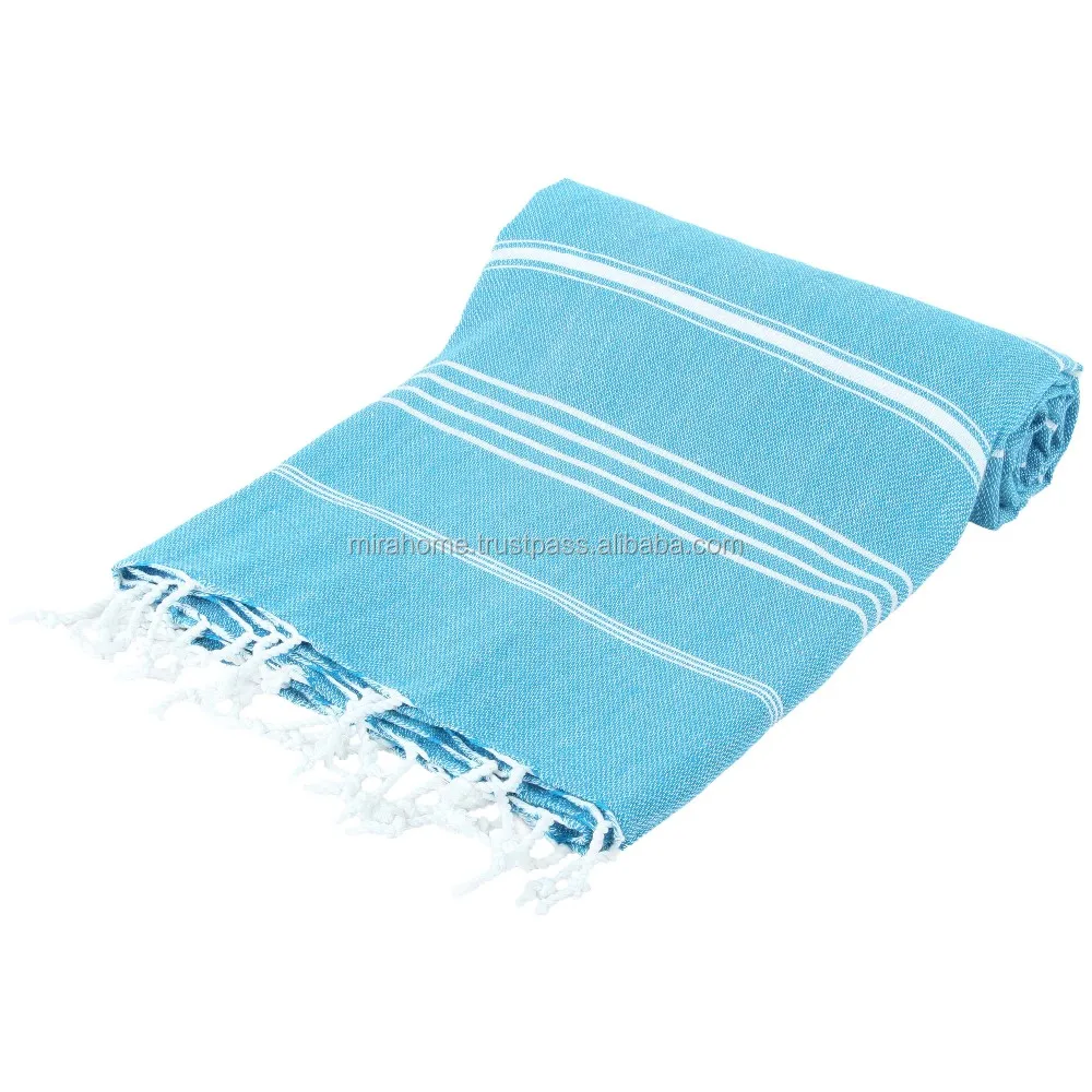 turkish towel - blue turkish towel - blue beach towel - hammam