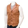 Men's Genuine Tan Sheepskin Waistcoat / Leather Waistcoat