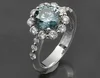 Certified 1.20TCW Real Natural Blue Diamond Engagement Ring 14k solid White Gold