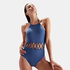 Swimwear Halter One Piece Bathing Suit Custom Backless Hollow Out Bikini Swimsuit