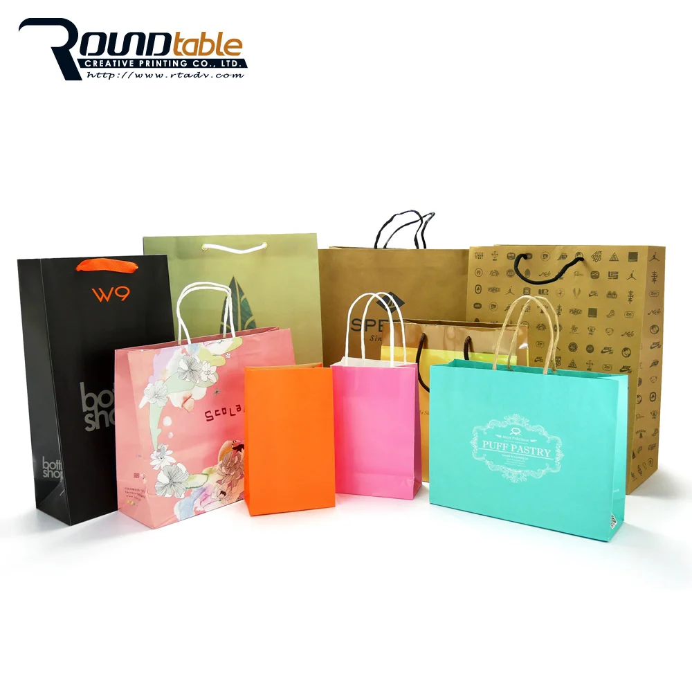 cheap craft natural kraft with die cut handle paper bag