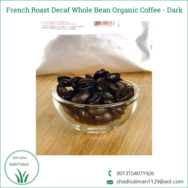 organic decaf whole bean french roast dark coffee