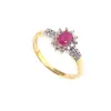 new arrival designer ruby red stone latest 18k white gold plated american cz cubic zircon studded lite weight ring