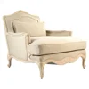 French Country Ornate Beige Ivory Arm Chair