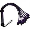 Black and Purple Leather Flower Tipped Flogger | Horse Whip