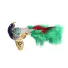 hot selling in stock beautiful feather peacock design american diamond studded double colored rhodium plated multi size ring