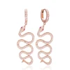 Zircon Reptile Snake Dangle Earrings Wholesale 925 Sterling Silver Jewelry Online