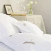 Best price luxury cotton hand embroidery dragonfly bedding sets bed sheet duvet cover