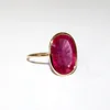 Womens 14k gold Ruby Ring in Bezel 14k Yellow gold and Ruby