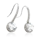 Special beauty gems studded tiny silver fashion metal filigree earrings