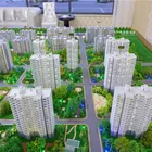 Real estate developing project, maquette for city plan, model of houses