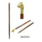 Loin Handle Royal Design Walking Stick With Wooden Shaft