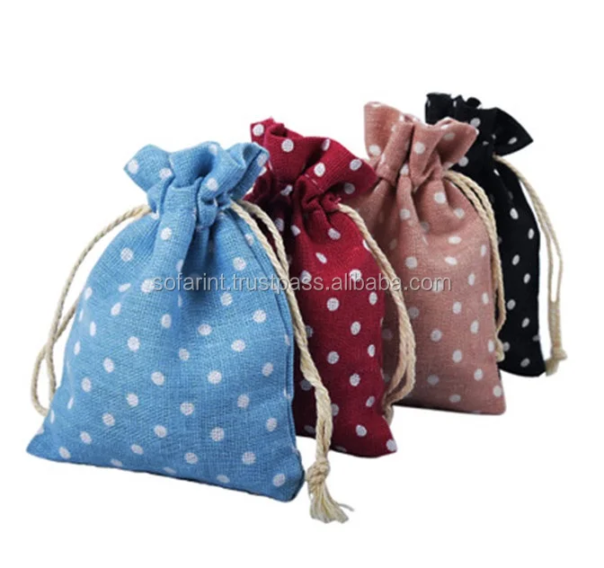 custom cotton canvas fabric muslin drawstring bag