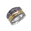 Spinner Ring solid 925 sterling silver - Birthstone Gemstone 14k Gold Plated Spinners vintage jewelry Wholesale Bohemian Fashion