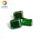 High quality supplier Tourmaline Green CZ super high Emerald Cut cubic zirconia Synthetic gemstonene wholesale cz