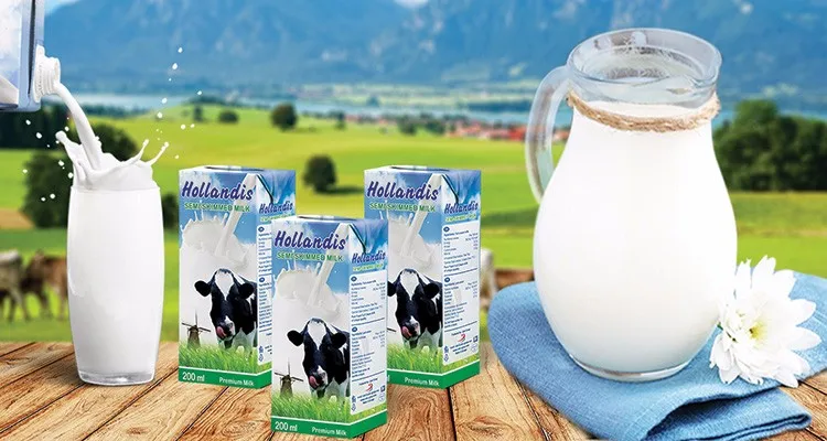 hollandis semi skimmed fresh uht milk - 0.2 l