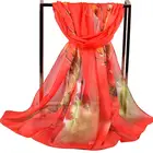 New fashion long chiffon scarf wholesale Graffiti flower women cheap Printed lady scarves