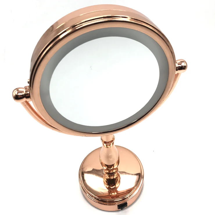 Round Double Sided On Stand Swivel Vanity Led Lighted Desktop X