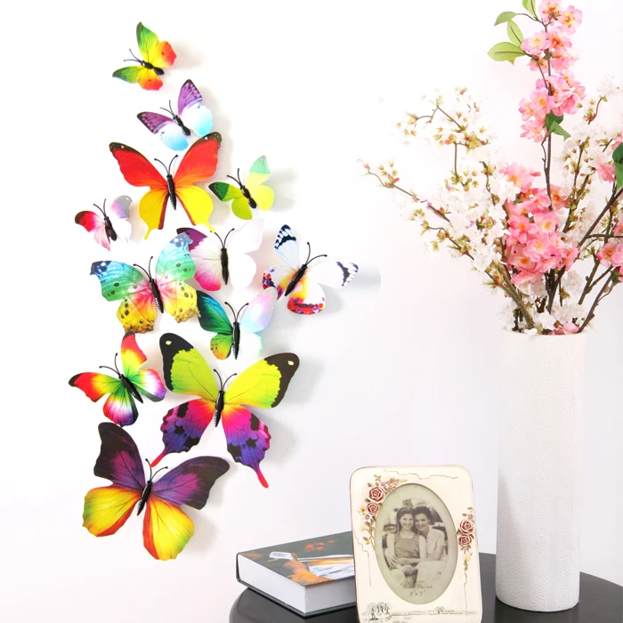 Butterfly Wall Stickers Kids Bedroom 3d Home Decor Colorful