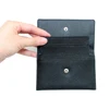 Black saffiano leather name business card holder