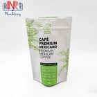 Custom Printing Clear Front Stand Up Tea Coffee Packaging Bag Backed Packets Laminated Gold Aluminum Foil Pouch