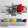 HD Home Decoration Canvas Pictures Living Room Modern 5 Panels Red Rose Flowers Printed Painting Wall Art